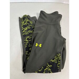 Under Armour Heatgear Compression Leggings Black Neon Yellow Camo Womens Small